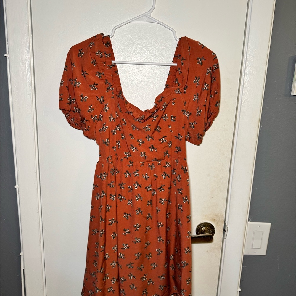 Forever 21 Rust Floral Midi Dress